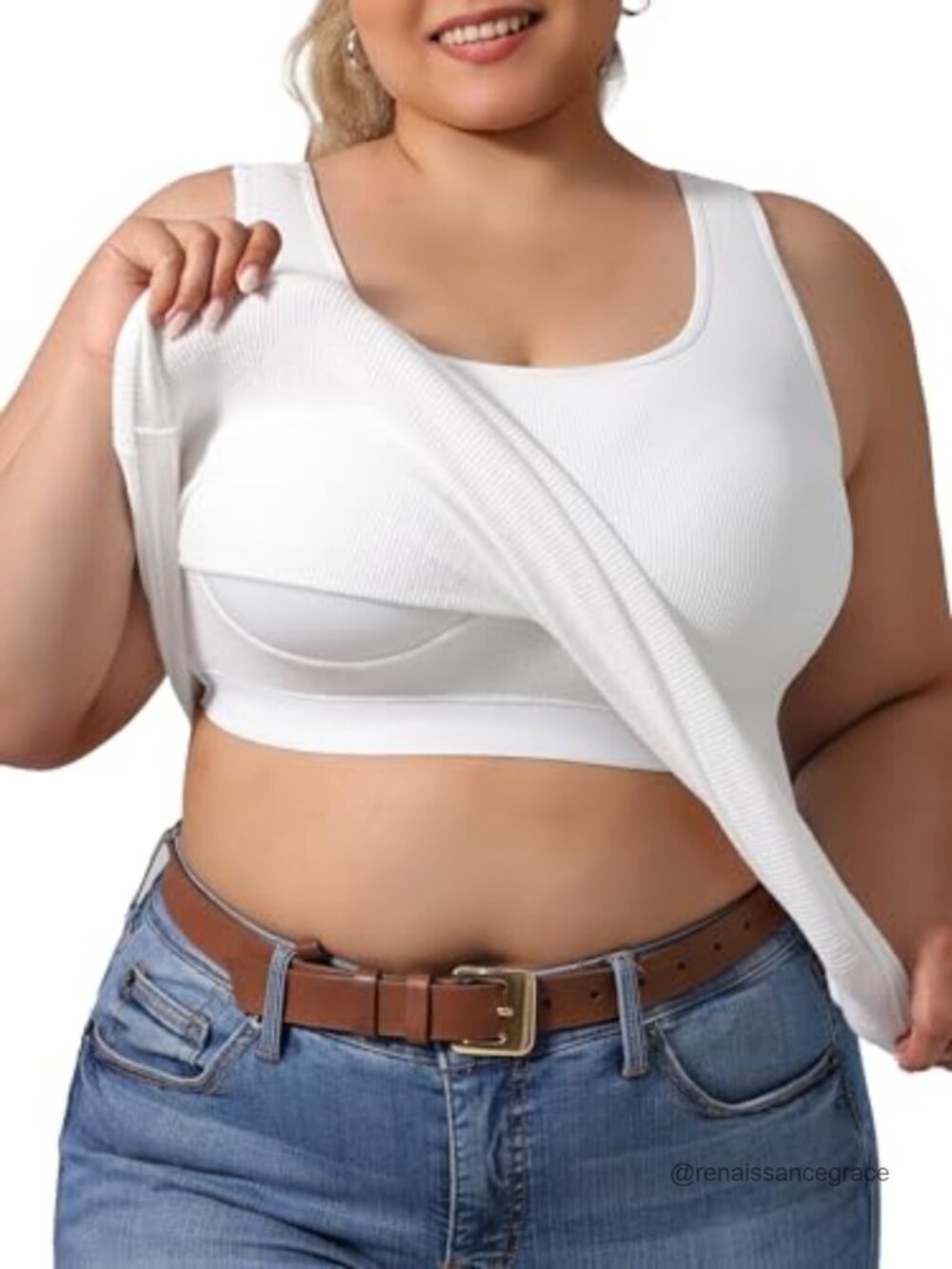 Plus Size Tank Top with Built in Bra Padded Racerback Athletic Yoga Gym Top